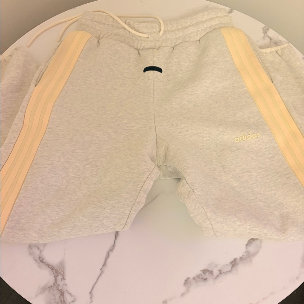 Adidas fear of god Gray Sweatpants with Cream Stripes